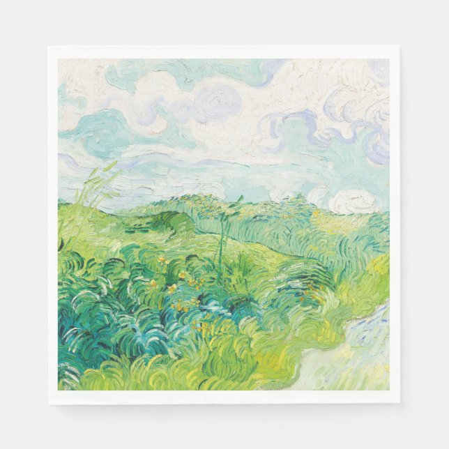 Van Gogh Green Wheat Fields Auvers. Impressionism Napkins (Front)