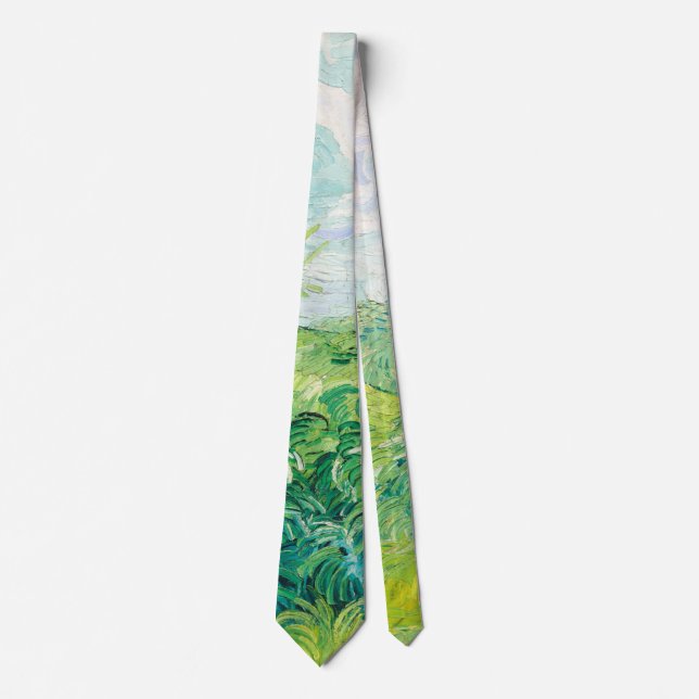 Van Gogh. Green Wheat Fields Auvers. Impressionism Neck Tie (Front)