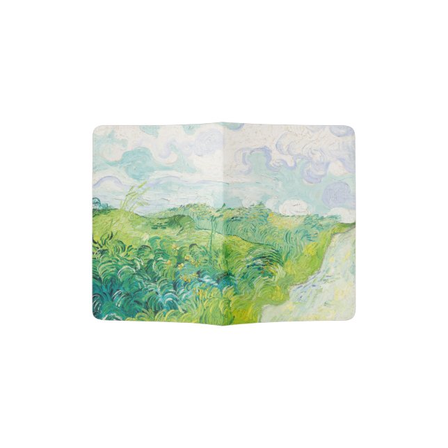 Van Gogh. Green Wheat Fields Auvers. Impressionism Passport Holder (Opened)