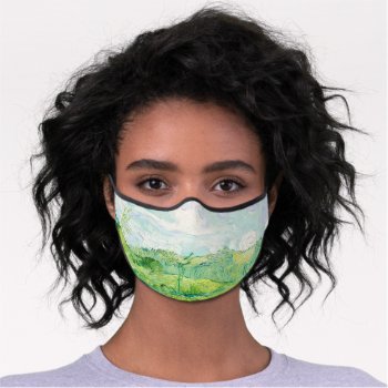 Van Gogh. Green Wheat Fields Auvers. Impressionism Premium Face Mask by RemioniArt at Zazzle