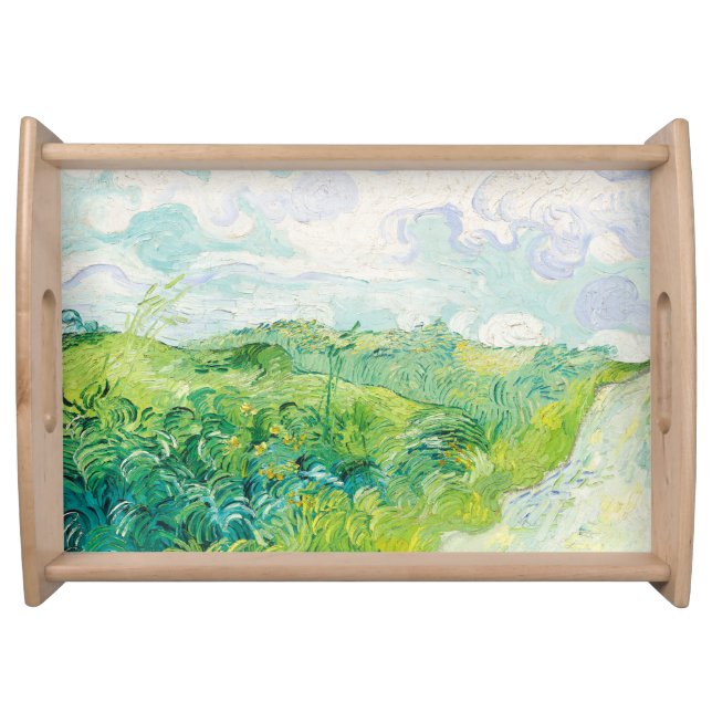 Van Gogh. Green Wheat Fields Auvers. Impressionism Serving Tray (Front)