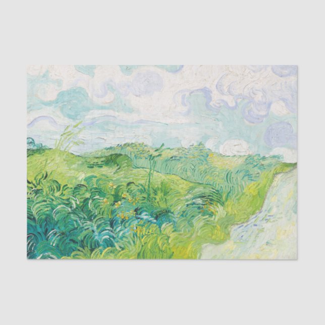 Van Gogh. Green Wheat Fields Auvers. Impressionism Tissue Paper (Front)