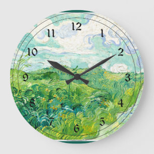 Van Gogh - Green Wheat Fields, Auvers Large Clock