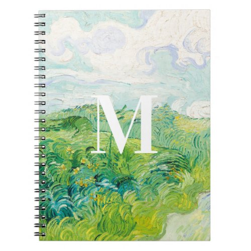 Van Gogh Green Wheat Fields Auvers Monogram Notebook