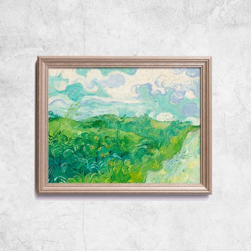 Van Gogh Green Wheat Fields Old Art Poster