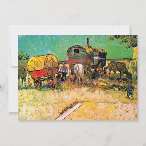 Van Gogh _ Gypsy Camp with Horse Dray  Card