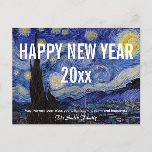 Van Gogh _ Happy New Year with The Starry Night Postcard