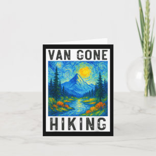 Van Gogh Hiking, Camping Mountains Nature, Funny H Card