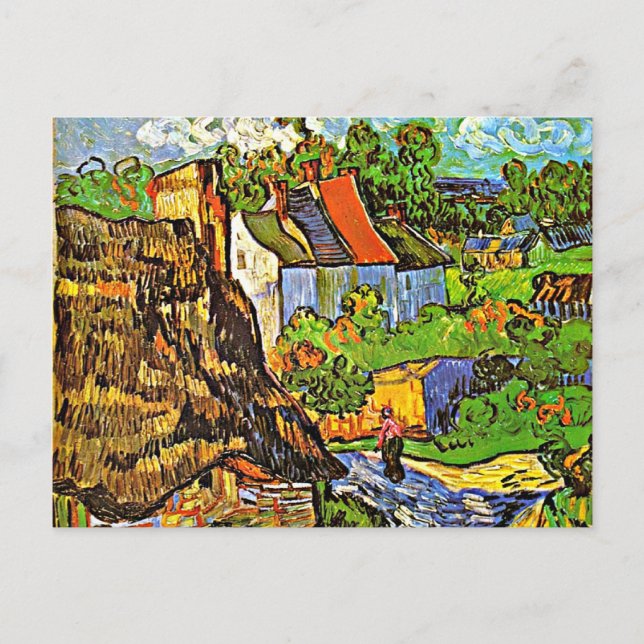 Van Gogh - Houses in Auvers - 2 Postcard (Front)