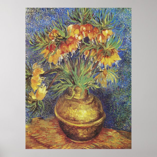 Van Gogh Imperial Fritillaries in Copper Vase Poster (Front)