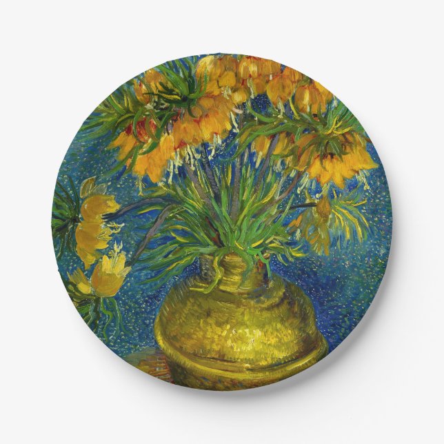 Van Gogh Imperial Fritillaries  Paper Plates (Front)