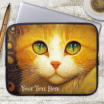 Van Gogh Inspired Cat Painting Laptop Sleeve<br><div class="desc">Laptop sleeve featuring a colorful painting of a cute kitty in van Gogh style. The text is optional.</div>