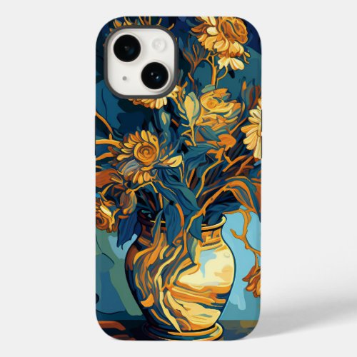 Van Gogh Inspired Floral Artwork in a Clay Pot _ Case_Mate iPhone 14 Case