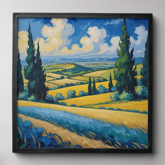 Van Gogh Inspired Landscape Peel And Stick Photo Tile (Front Set)
