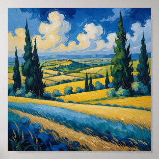 Van Gogh Inspired Landscape Poster