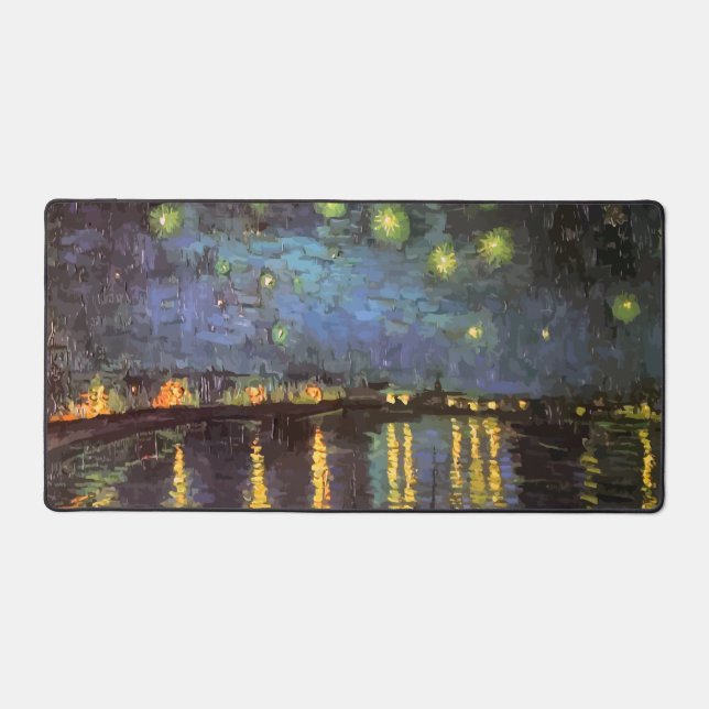 Van Gogh Inspired Night Fine Art Desk Mat (Front)