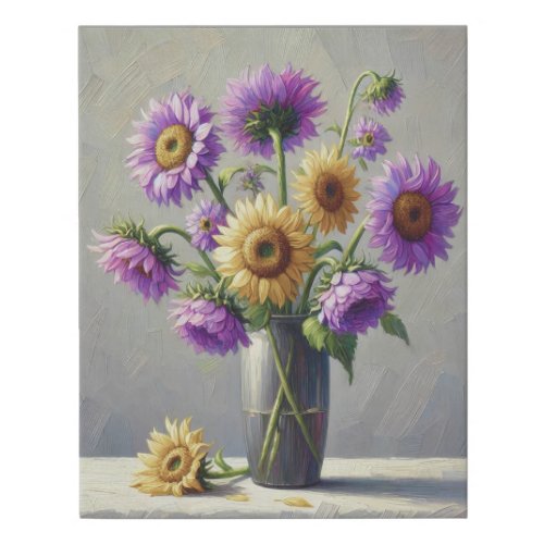  Van_Gogh_inspired Sunflowers Faux Canvas Print