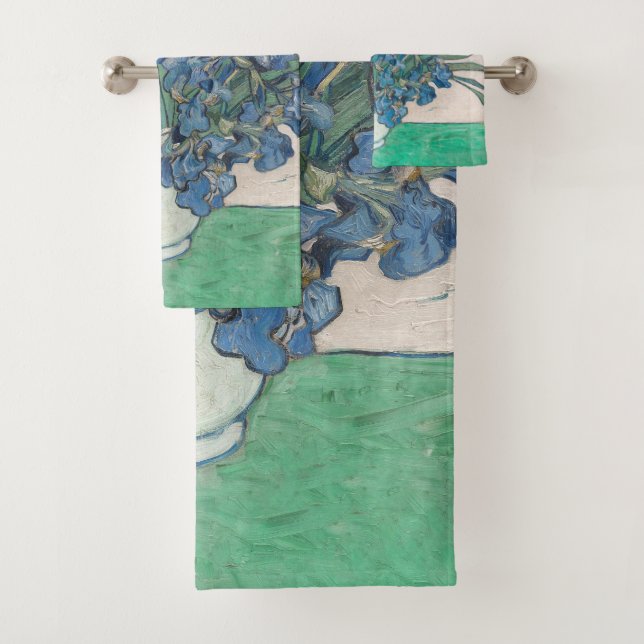 Van Gogh Iris Vase Painting Impressionism Bath Towel Set (Insitu)