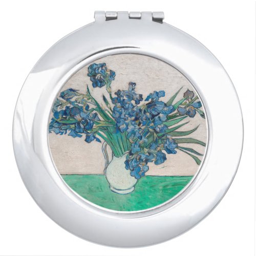 Van Gogh Iris Vase Painting Impressionism Compact Mirror