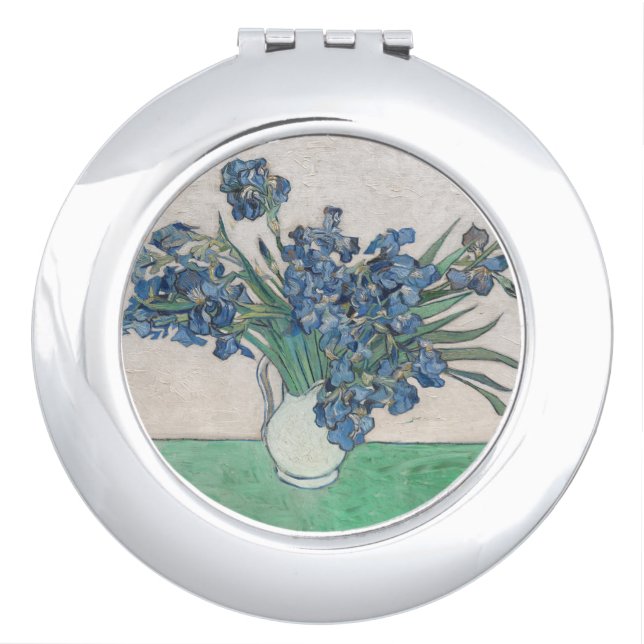Van Gogh Iris Vase Painting Impressionism Compact Mirror (Front)