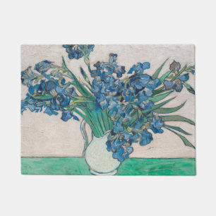 Van Gogh Iris Vase Painting Impressionism Doormat