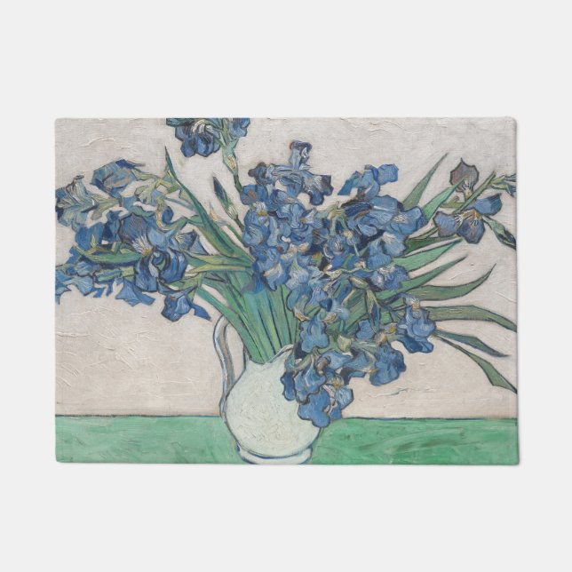 Van Gogh Iris Vase Painting Impressionism Doormat (Front)