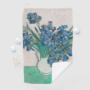 Van Gogh Iris Vase Painting Impressionism Golf Towel