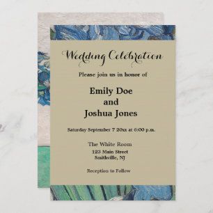 Van Gogh Iris Vase Painting Impressionism Invitation