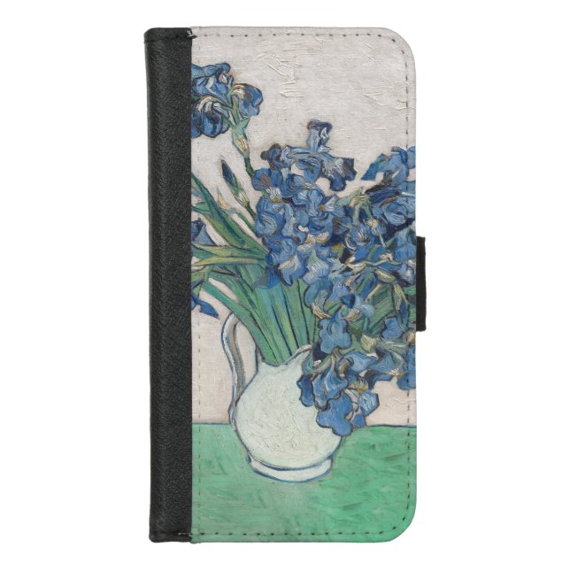 Van Gogh Iris Vase Painting Impressionism iPhone Wallet Case (Front)