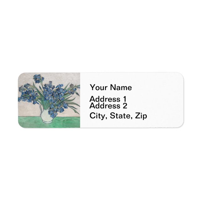 Van Gogh Iris Vase Painting Impressionism Label (Front)