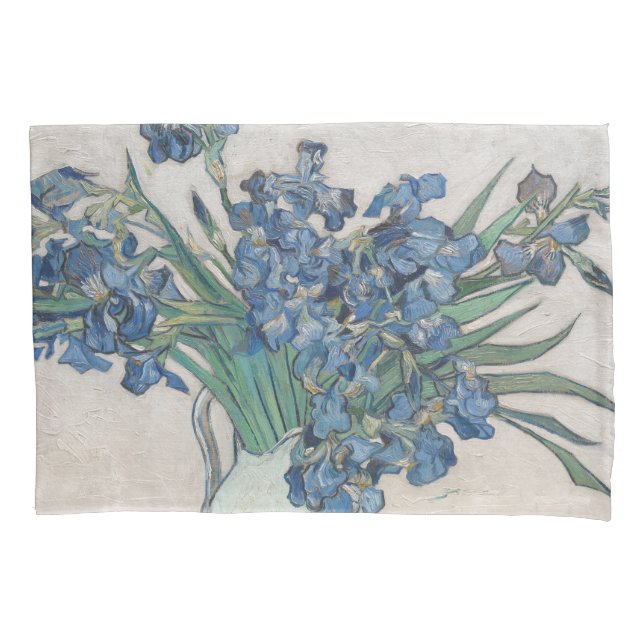 Van Gogh Iris Vase Painting Impressionism Pillow Case (Front)