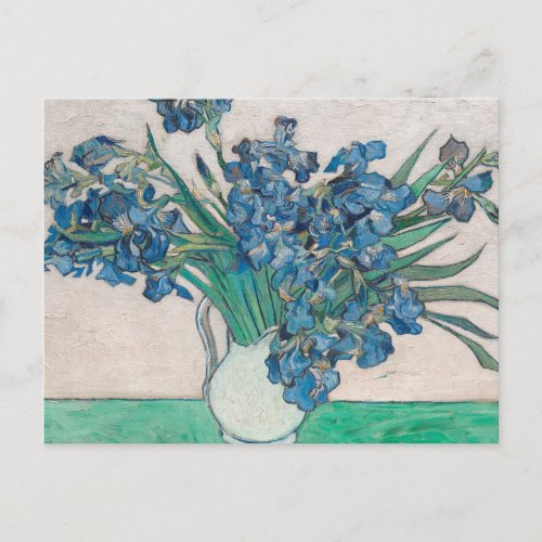 Van Gogh Iris Vase Painting Impressionism Postcard