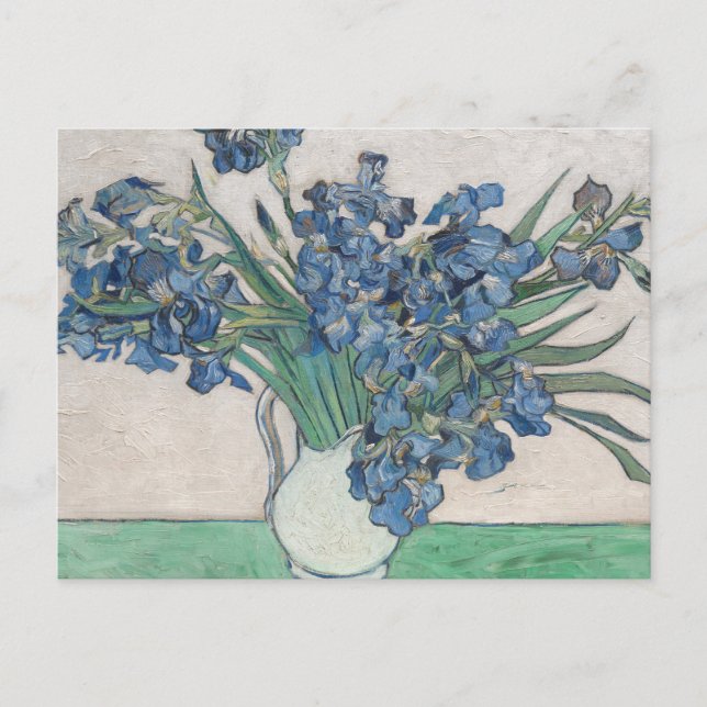 Van Gogh Iris Vase Painting Impressionism Postcard (Front)