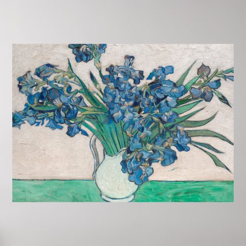 Van Gogh Iris Vase Painting Impressionism Poster