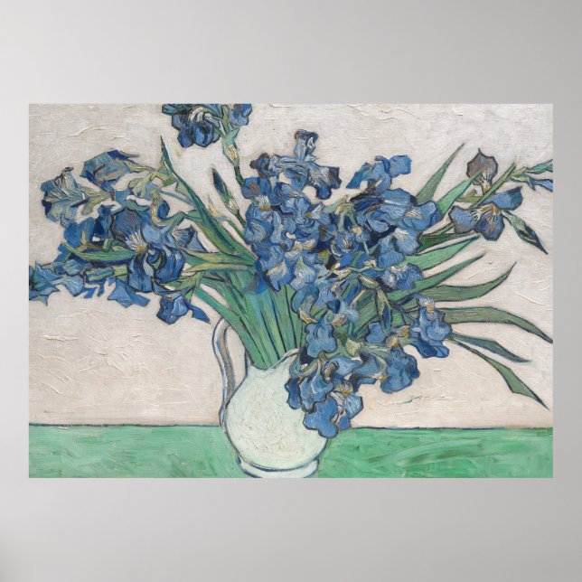 Van Gogh Iris Vase Painting Impressionism Poster (Front)