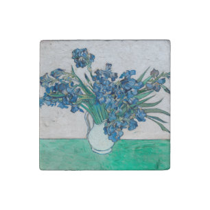Van Gogh Iris Vase Painting Impressionism Stone Magnet