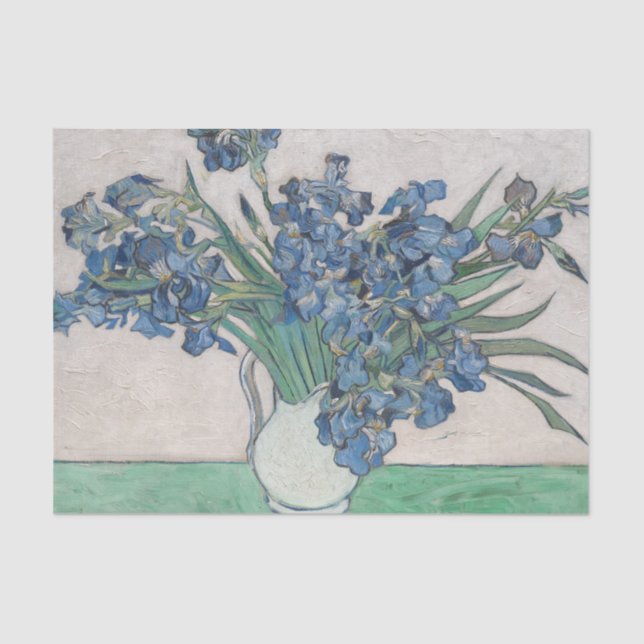 Van Gogh Iris Vase Painting Impressionism Tissue Paper (Front)