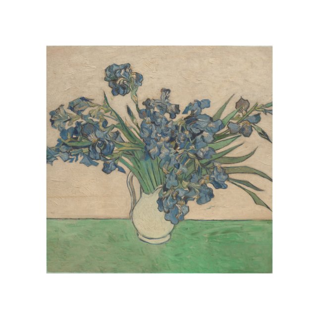 Van Gogh Iris Vase Painting Impressionism Wood Wall Art (Front)