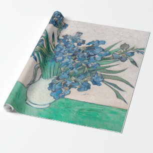 Van Gogh Iris Vase Painting Impressionism Wrapping Paper