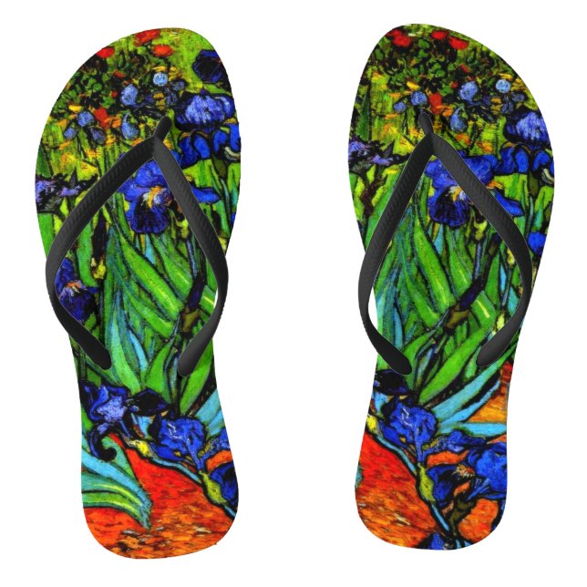 Van Gogh - Irises, 1889 Flip Flops (Footbed)