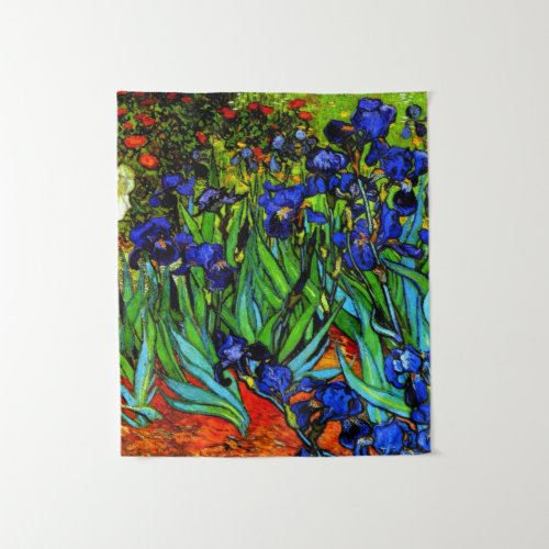 Van Gogh _ Irises beautiful Indigo blue fine art Tapestry