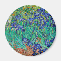 Van Gogh Irises. Blue floral nature impressionism
