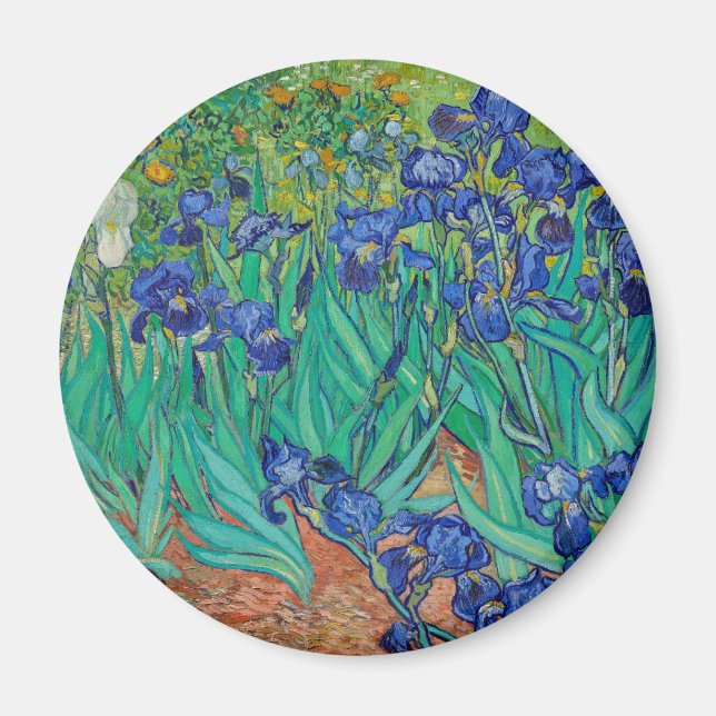Van Gogh Irises. Blue floral nature impressionism Magnet (Front)