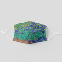 Van Gogh Irises. Blue floral vintage impressionism Adult Cloth Face Mask