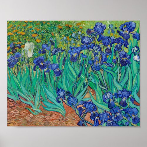 Van Gogh Irises Blue floral vintage impressionism Poster