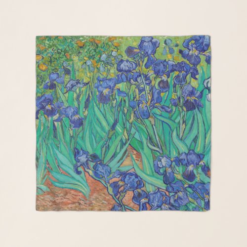 Van Gogh Irises Blue floral vintage impressionism Scarf