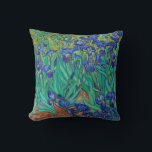 Van Gogh Irises. Blue floral vintage impressionism Throw Pillow<br><div class="desc">Van Gogh "Irises" throw pillow. Blue floral impressionism art.</div>