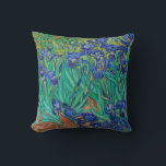Van Gogh Irises. Blue floral vintage impressionism Throw Pillow<br><div class="desc">Van Gogh "Irises" throw pillow. Blue floral impressionism art.</div>