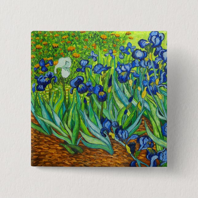 Van Gogh Irises Button (Front)