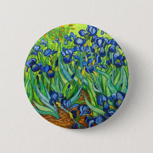 Van Gogh Irises Button (Front)